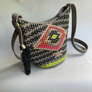 Coach woven leather hobo bag